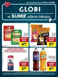 Globi gazetka tydzień 44 Strona 1: Chrupki Cheetos Crunchos €5,99, Ser gouda w plastrach Mlekpol €4,49