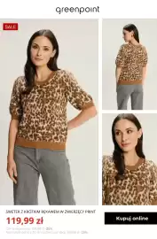 Greenpoint gazetka tydzień 44 Strona 8: Sweter z krótkim rękawem w zwierzęcy print Greenpoint €119,99
