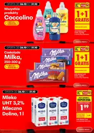 Biedronka gazetka tydzień 44 Strona 2: Mleko UHT 3,2% Mleczna Dolina €1,99, Czekolada Milka