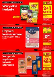 Biedronka gazetka tydzień 44 Strona 3: Szyinka konserwowa Kraina Wędlin €3,79, Wszystkie herbaty