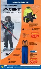 Lidl gazetka tydzień 45 Strona 12: Spodnie narciarskie dziecięce Crivit €53,99, Kurtka narciarska dziecięca Crivit €62,99