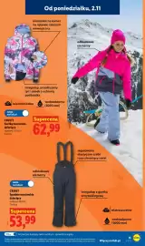 Lidl gazetka tydzień 45 Strona 13: CRIVIT Kurtka narciarska dziecięca €62,99, CRIVIT Spodnie narciarskie dziecięce €53,99