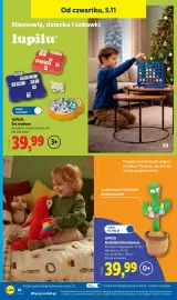 Lidl gazetka tydzień 45 Strona 42: Gra rodzinna Czwórki Lupilu €39,99, Maskotka interaktywna papuga wys. 31 cm Lupilu €39,99