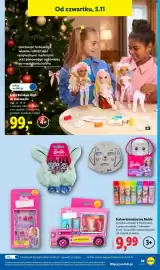 Lidl gazetka tydzień 45 Strona 45: Zestaw kosmetyczny Barbie 3 błyszczyków €9,99, Lalka Rainbow High do malowania €99,00