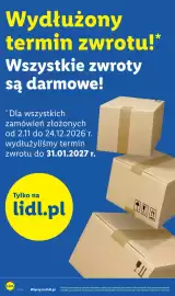 Lidl gazetka tydzień 45 Strona 5: Wydłużony termin zwrotu!* Wszystkie zwroty są darmowe! *Dla wszystkich zamówień złożonych