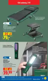 Lidl gazetka tydzień 45 Strona 55: Montażowa leżanka na kółkach i stołek warsztatowy 2 w 1 Parkside €79,00