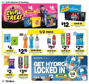 Drakes catalogue week 44 Page 10: Popcorners €2,40, Pepsi or Schweppes €12,00