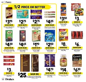Drakes catalogue week 44 Page 12: Kellogg's Crunchy Nut Cereal €8,00, Moccona Coffee €14,00