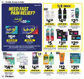 Drakes catalogue week 44 Page 16: Banana Boat Sunscreen Sport SPF 50+ €12,00, U By Kotex Ultra Thins Pads €320,00