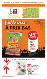 Catalogue Maximarché page 1: DU MARDI 20 OCTOBRE AU DIMANCHE 1 ER NOVEMBRE 2026 (A) bi1 supermarché MAR CHE Halloween À PRIX