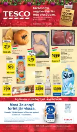 Tesco akciós újság hét 44 Oldal 1: Silan öblítő €1.399,00, Friss magyar csirkecomb €579,00