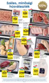 Tesco akciós újság hét 44 Oldal 3: Goldenfood friss kacsacomb és bőrös mellfilé €300,00, Friss magyar csirkeszárny €699,00