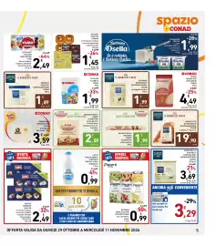 Volantino Spazio Conad Pagina 5: Pecorino Romano DOP grattugiato fresco €1,99, Dessert Danette Danone €1,45