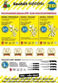 TEDi Prospekt woche 44 Seite 9: Messer, Gabel, Löffel, Kuchengabel oder Kaffeelöffel €0,75