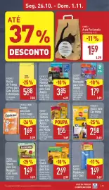 Folheto ALDI semana 44 Página 13: Romeo sacos higiénicos para cães €1,49, Cachet snack recheado para gato adulto €1,79