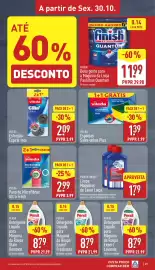 Folheto ALDI semana 44 Página 29: Power force limpa máquinas de lavar loiça €1,79, Vileda esponjas salva-unhas plus €1,39