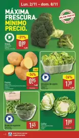 Folleto ALDI semana 45 Página 4: Corazones de cogollo €1,39, Brotess de espinacas €1,45