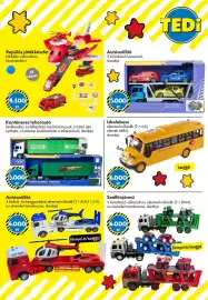Tedi katalógus Oldal 15: Container truck €5.000,00, Iskolabusz €6.000,00