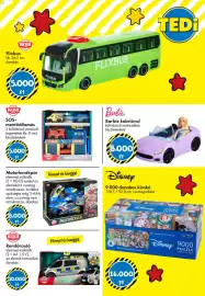 Tedi katalógus Oldal 6: Barbie kabrióval €8.000,00, Dickie rendőrautó €10.000,00