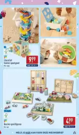 ALDI folder | Speelgoed Pagina 11: Educatief houten speelgoed €9,99, Houten speelfiguren €4,99