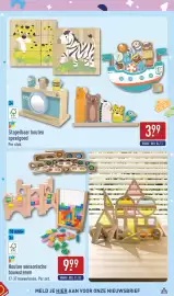 ALDI folder | Speelgoed Pagina 13: Houten Sensorische Bouwstenen €9,99, Stapelbaar Houten Speelgoed €3,99