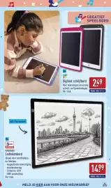 ALDI folder | Speelgoed Pagina 35: Ambiano Ledtekenbord €14,99, Digitale schrijfbord €2,49