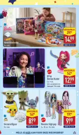 ALDI folder | Speelgoed Pagina 43: Monster High pop €9,99, Barbie Adventskalender €14,99