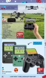 ALDI folder | Speelgoed Pagina 46: Maginon Quadrocopter-drone €29,99, Toy Lino Retro spelconsole €8,99