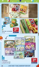 ALDI folder | Speelgoed Pagina 52: Peuterpuzzel €3,99, Toy Lino Vilt en leerboek €3,99