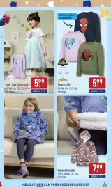 ALDI folder | Speelgoed Pagina 55: Jurk met tulen rok €5,99, Fleece hoodie €7,99