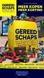 BOUWMAAT folder Pagina 1: Wilnaukee Milwauker 26 oktober t/m 15 november 2026 GEREED SCHAPS WEKEN MEER KOPEN MEER KORTING