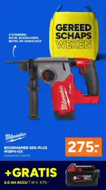 BOUWMAAT folder Pagina 14: Milwaukee Boorhamer SDS-Plus M18FH-0X €275,00