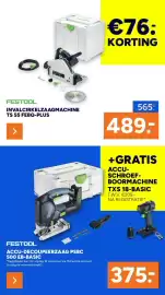 BOUWMAAT folder Pagina 20: Festool Invalcirkelzaagmachine TS 55 FEBQ-Plus €489,00