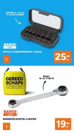 BOUWMAAT folder Pagina 37: Bahco Impact Slagdoppenset €25,00, Bahco Ringratelsleutel 4 maten €19,00