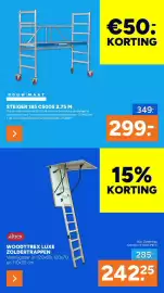 BOUWMAAT folder Pagina 46: Bouwmaat Steiger 185 C5005 €299,00, Altrex Woodytrex Luxe Zoldertrappen €242,25