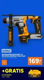 BOUWMAAT folder Pagina 7: DeWalt Boorhamer DCH172NT-XJ XR Ultra Compact SDS-Plus €169,00