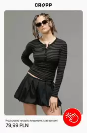 Cropp gazetka tydzień 44 Strona 9: Prążkowana koszulka longsleeve z zatrzaskami Cropp €79,99
