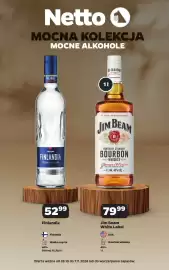 Netto gazetka | Alkohole Strona 1: Bourbon whiskey Jim Beam White Label €79,99, Wódka czysta Finlandia €52,99