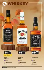 Netto gazetka | Alkohole Strona 10: Bourbon whiskey Jim Beam White €65,99, Bourbon whiskey Evan Williams €64,99