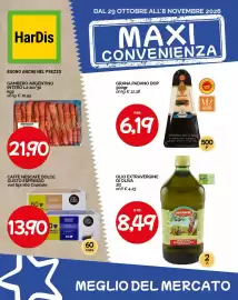 Volantino Hardis Pagina 1: Olio extra vergine di oliva Salvadori €8,49, Caffè Nescafé Dolce Gusto Espresso €13,90