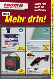 Toom Baumarkt Prospekt woche 45 Seite 1: Miniheizlüfter €24,99, Knauf Gipskartonplatte €4,19