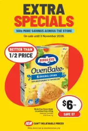 IGA catalogue week 44 Page 4: Birds Eye Oven Bake Crumbed Fish Selected Varieties €6,00