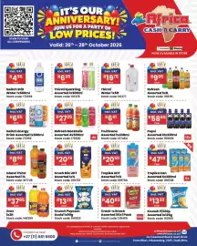 Africa Cash and Carry catalogue Page 2: Krunch Popcorn €13,25, Fruiticana Assorted €641,00