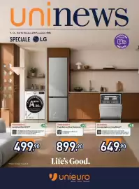 Volantino Unieuro Pagina 1: uninews N. 54 Dal 26 Ottobre all'8 Novembre 2026 SPECIALE LG LA LAVATRIC INTELLIGENTE AI DD -30%