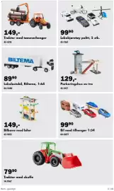 Biltema kundeavis Side 12: Parkeringshus av tre €129,00, Lekelastebil, Biltema, 1:64 €89,90