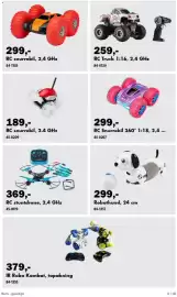 Biltema kundeavis Side 13: RC Snurrebil 360° €299,00, RC snurrebil, 2.4 GHz €189,00
