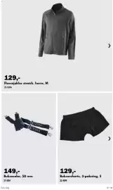 Biltema kundeavis Side 19: Fleecejakke stretch, herre, M €129,00, Jtema bukseseler €149,00