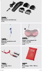 Biltema kundeavis Side 29: Elektrisk tannbørste med ladestativ €189,00, Bolzema hårtrimmer €249,00