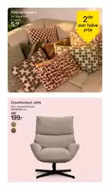 Leen Bakker folder week 44 Pagina 10: Alle sierkussens 1 st. vanaf 9.99 2de vanaf 5.49 Draaifauteuil Jelte Stof, diverse