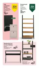 Leen Bakker folder week 44 Pagina 20: Schoenenkast €79,99, Boekenkast Scott €201,75